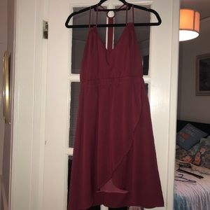 Maroon Strappy Tank Dress
